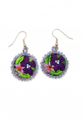 Embroidered Flower Earrings Embroidered Flower Earrings